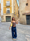 Star jeans with red stars - dark denim