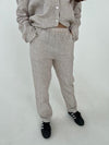 Hilja stribed linen pants - beige