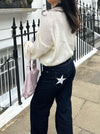 Oversized star jeans - White stars