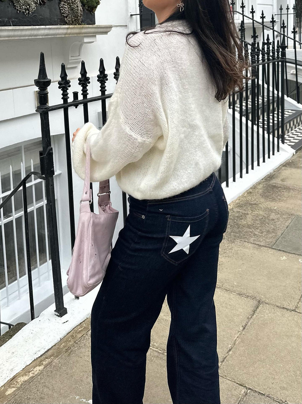 Oversized star jeans - White stars