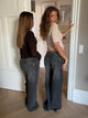 Alaia low-waisted jeans with lightning detail - Grey denim
