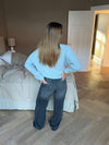 Alaia low-waisted jeans with lightning detail - Grey denim