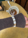 Eivora striped bangle – White/gold