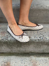 Aureli ballerina with flowers - White/brown