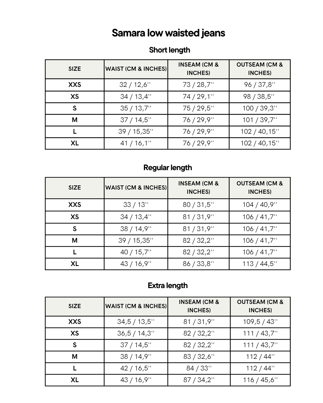 Size Guide