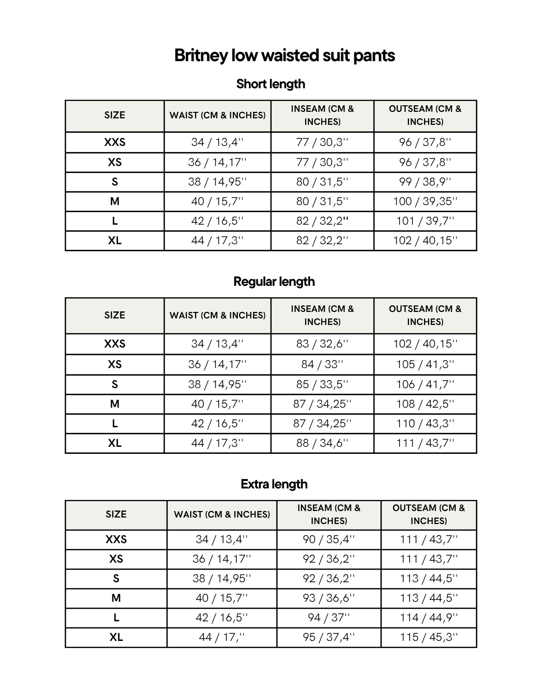 Size Guide