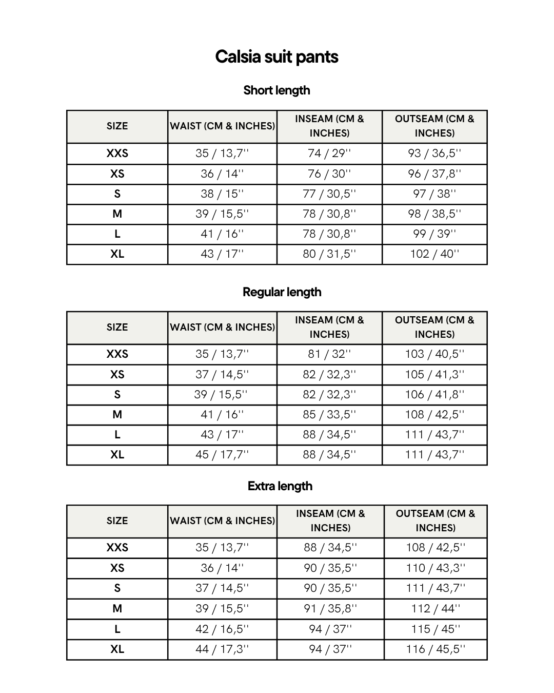 Size Guide