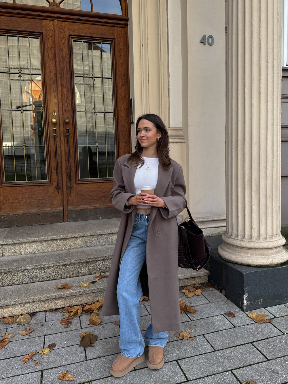 Alva oversized coat - Taupe