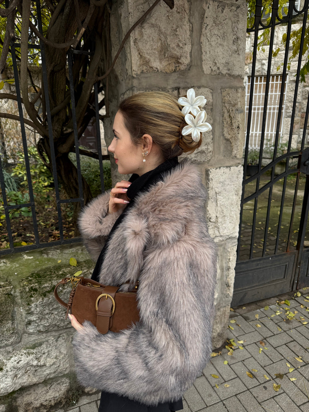 Tilla faux fur coat - Beige