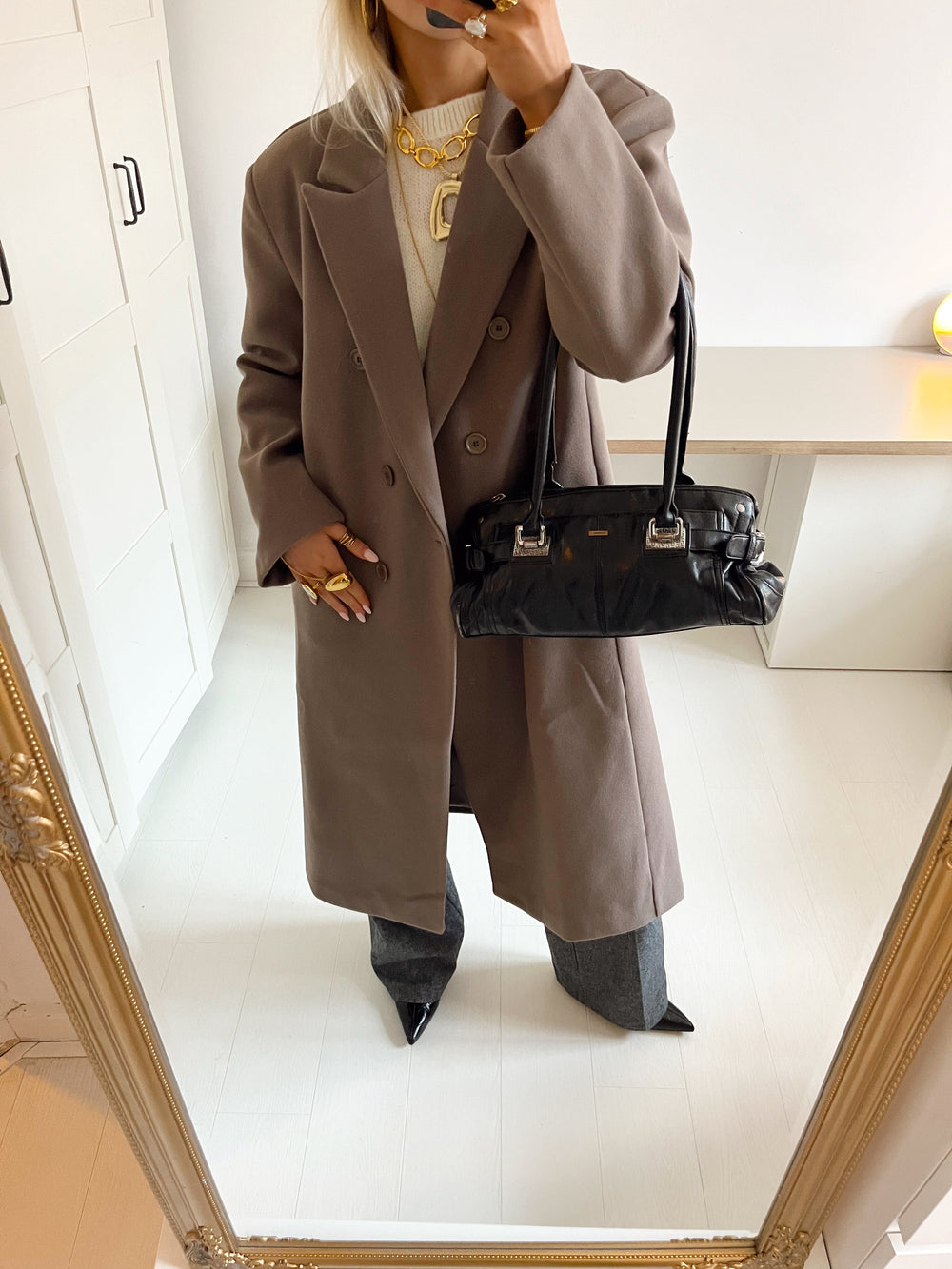 Alva oversized coat - Taupe