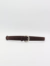 Noble belt in faux suede – Dark brown/silver