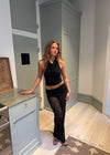 Marly lace pants with trim - Black