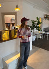 Dahlia blouse with stripes - Red/white