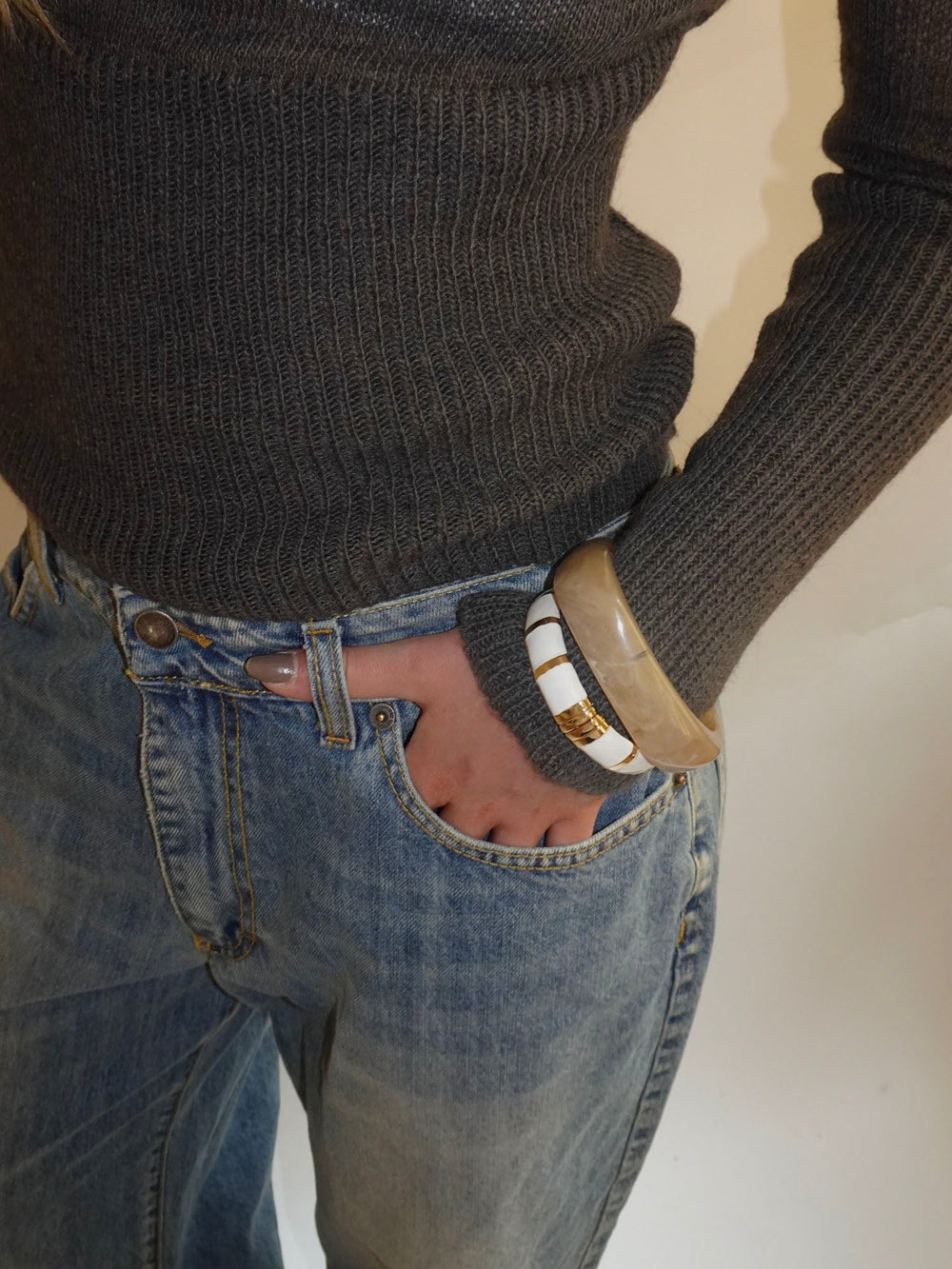 Lykke chunky bangle – Honey