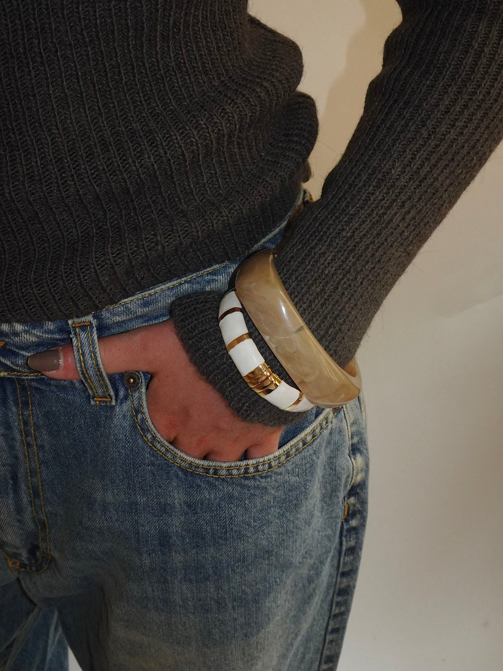 Lykke chunky bangle – Honey