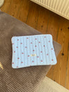 Honey computer sleeve - Blue/White stripes with cherries