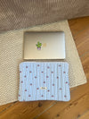 Honey computer sleeve - Blue/White stripes with cherries