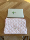 Honey computer sleeve - Pink with embroidered hearts