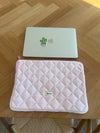 Honey computer sleeve - Pink with embroidered hearts