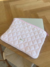 Honey computer sleeve - Pink with embroidered hearts