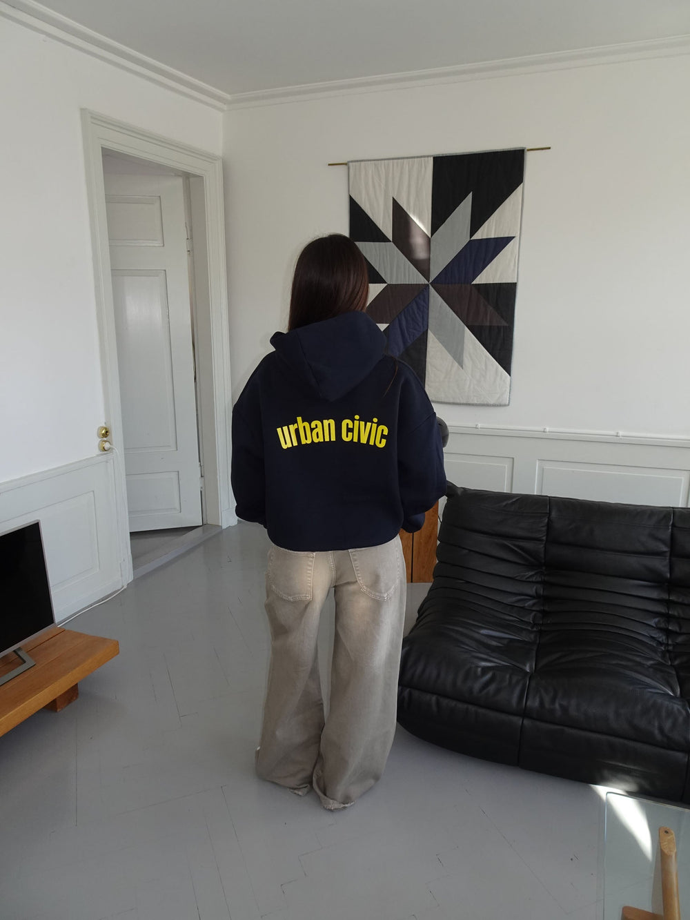 "Urban Civic" oversized hoodie - Navy