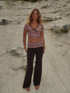 Cosimana pants with glitter waistband – Brown