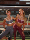 Layered sport bra - Stormy grey/cloud