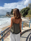 Daniana satin top with lace - Khaki