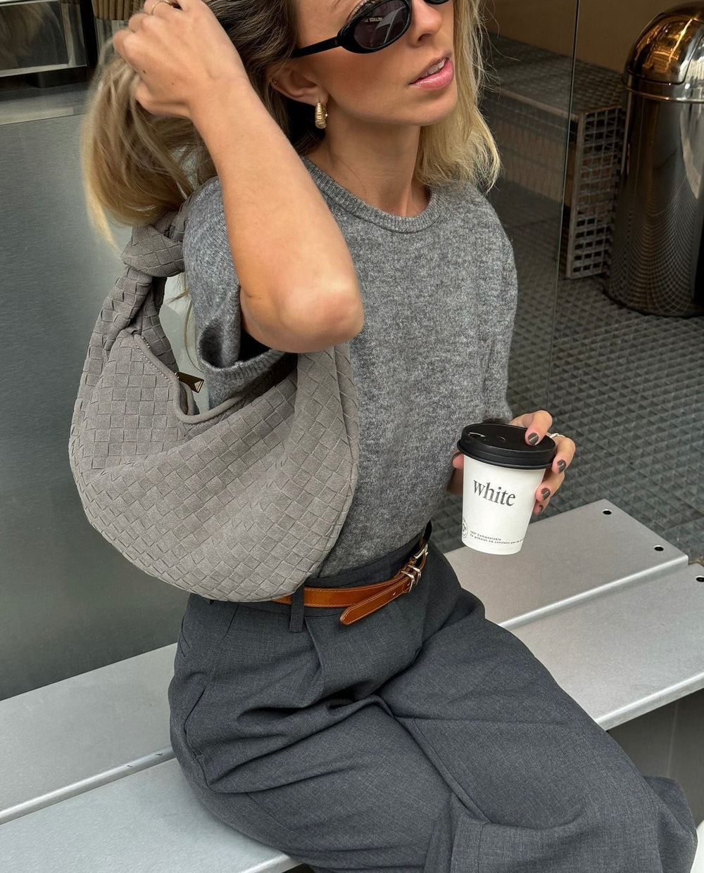 Florence bag in suede - Grey
