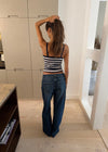 Gunhilda striped tank top - Navy/white