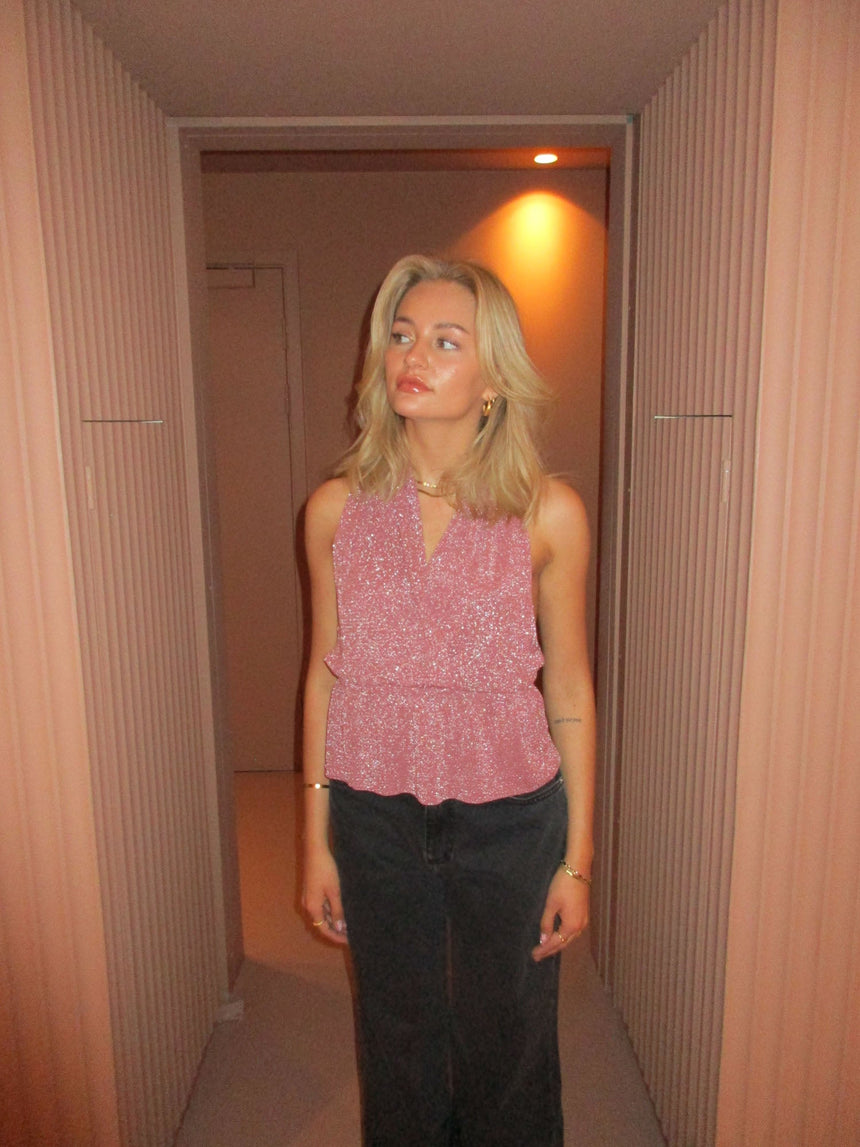 Julle glitter halter top - Pink