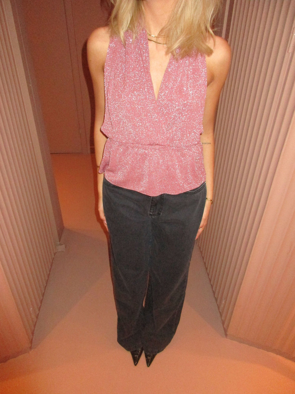 Julle glitter halter top - Pink