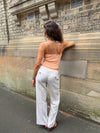 Herringbone pants - Beige/white