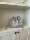 Honey large toiletry bag – White with purple seashells