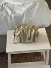 Honey small toiletry bag with stripes – Beige/green