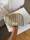 Honey small toiletry bag with stripes – Beige/green