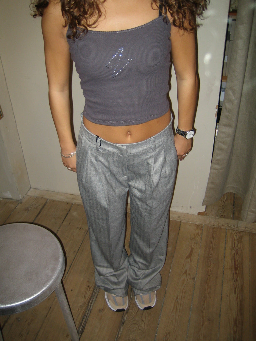 Ellen herringbone pants - Grey