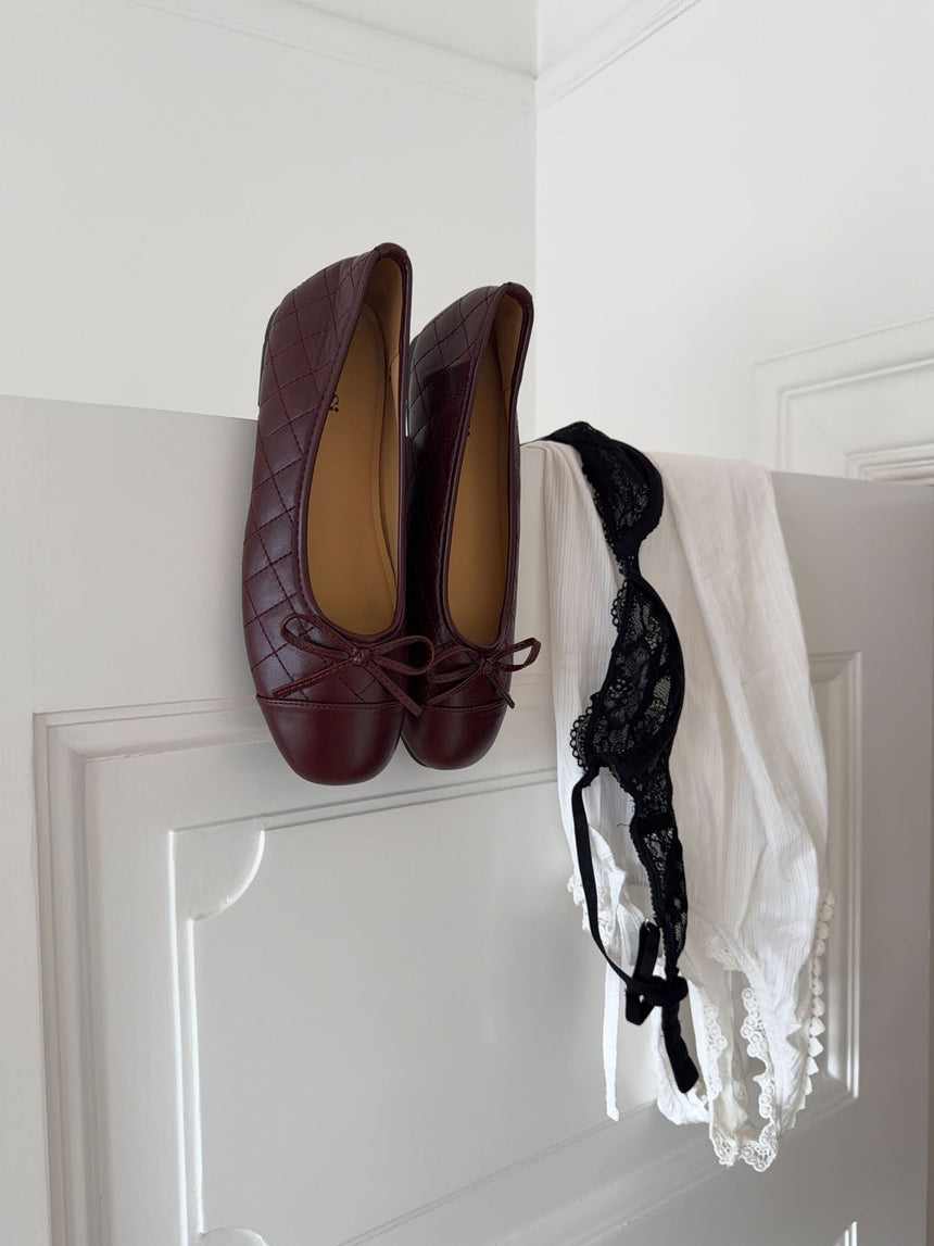 Tessa ballerina with bow - Reddish brown