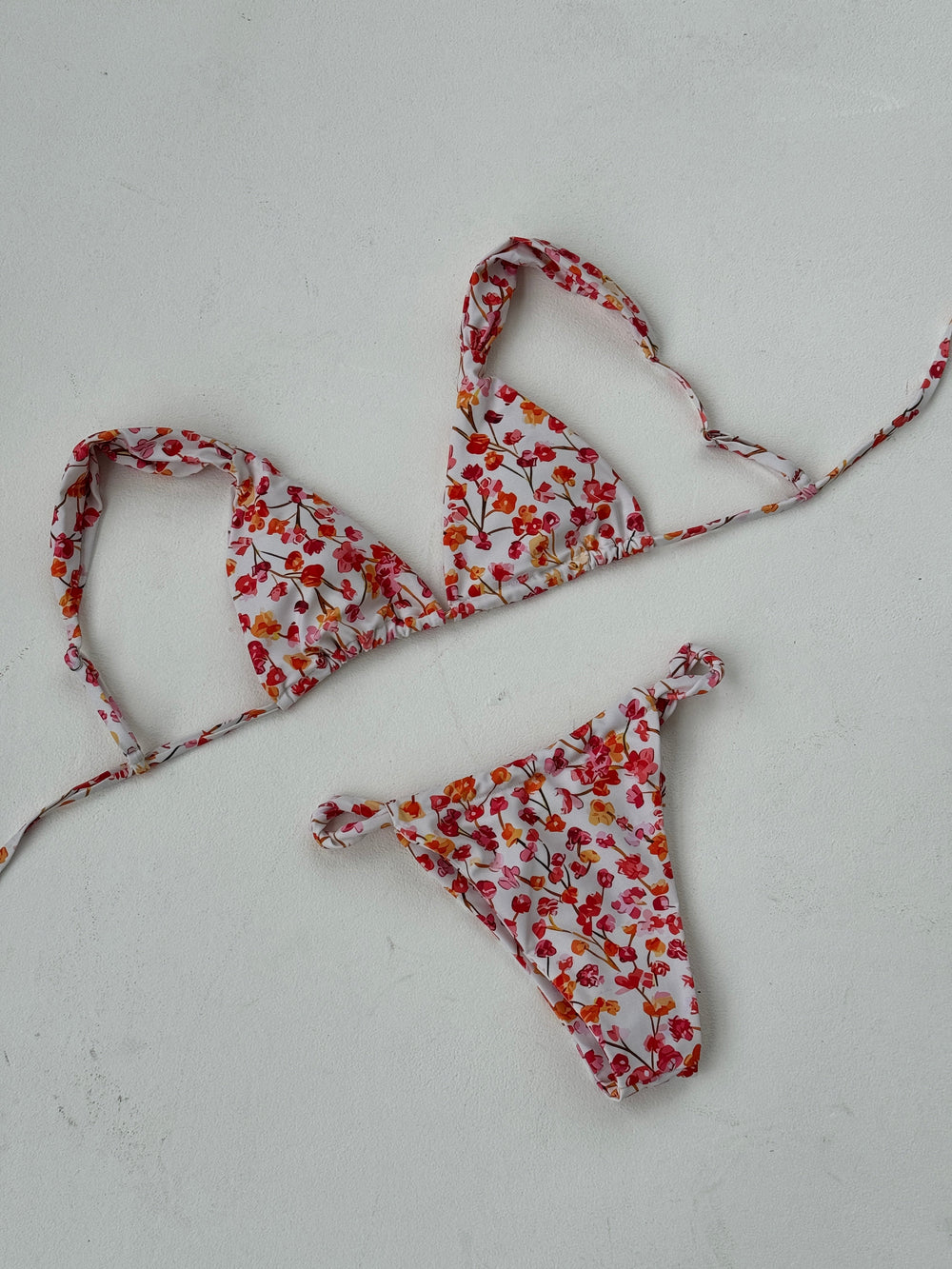 Veronica bikini with flowers - Pink/white