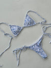 Shani bikini with blue flowers - White