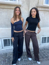Britney low waisted suit pants - Black