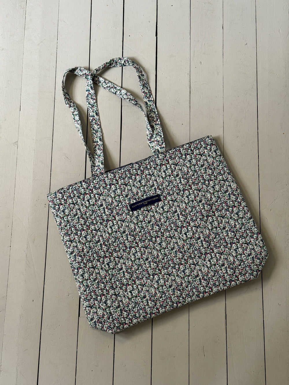Rhodes tote bag - green/white/red
