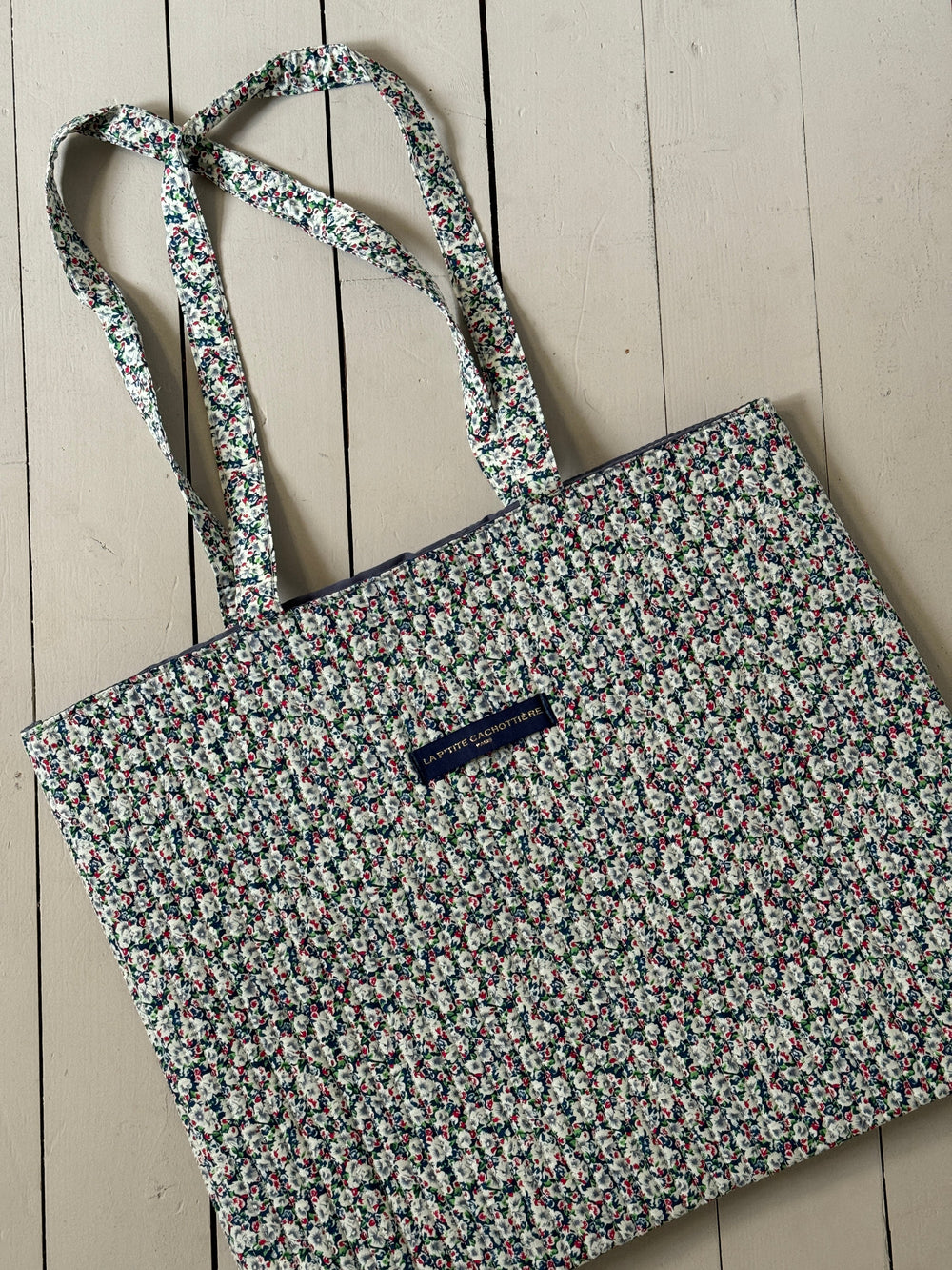Rhodes tote bag - green/white/red