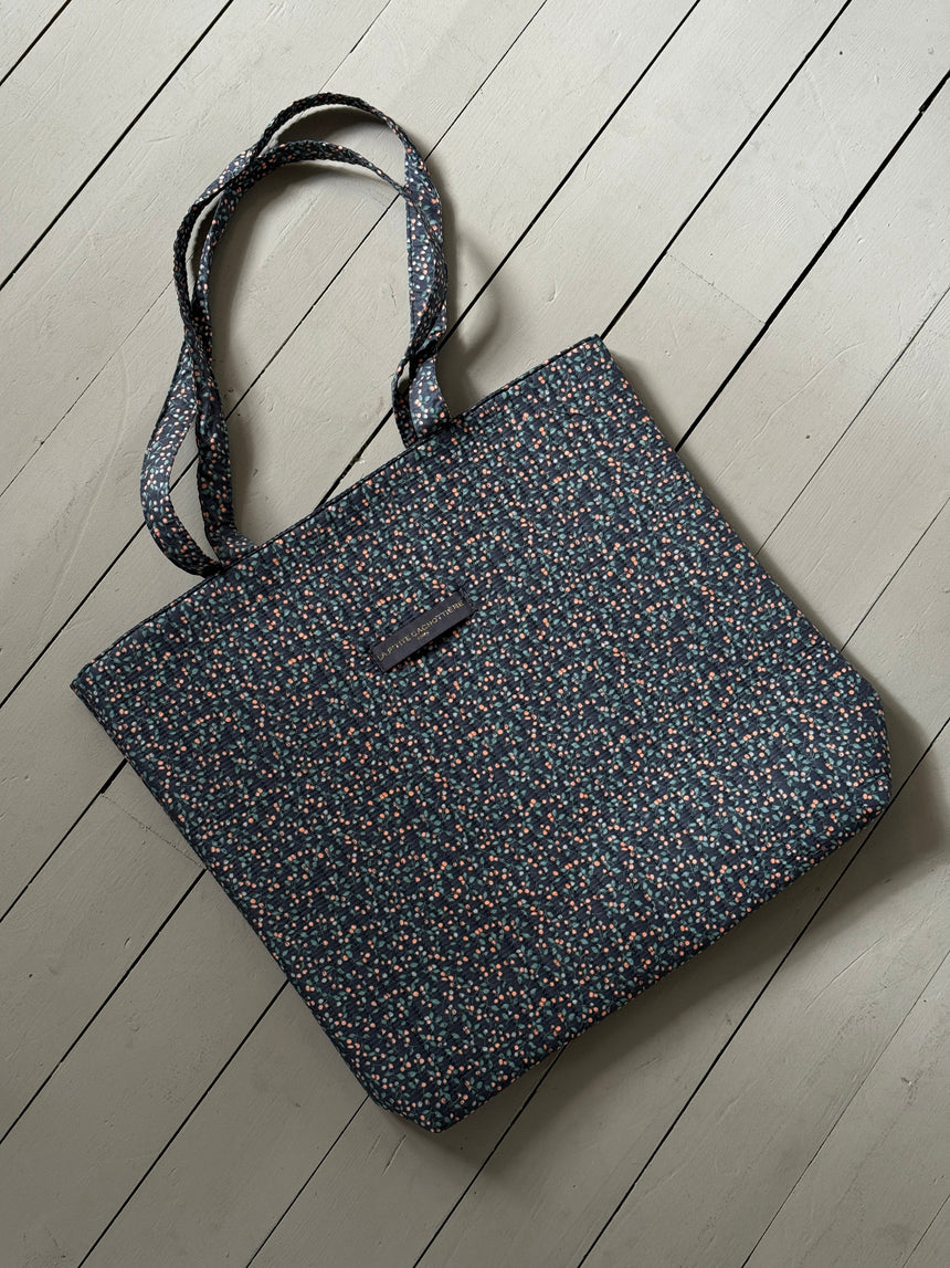 Rhodes tote bag - navy/green