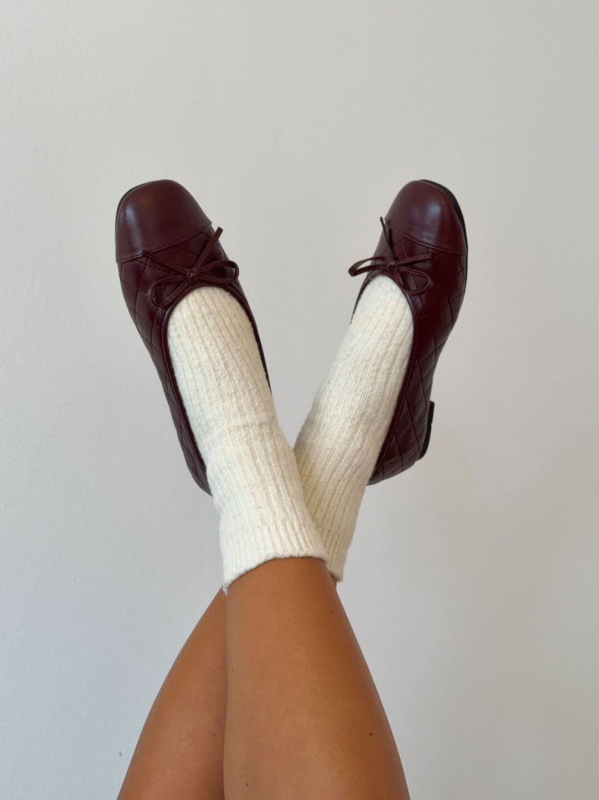 Tessa ballerina with bow - Reddish brown