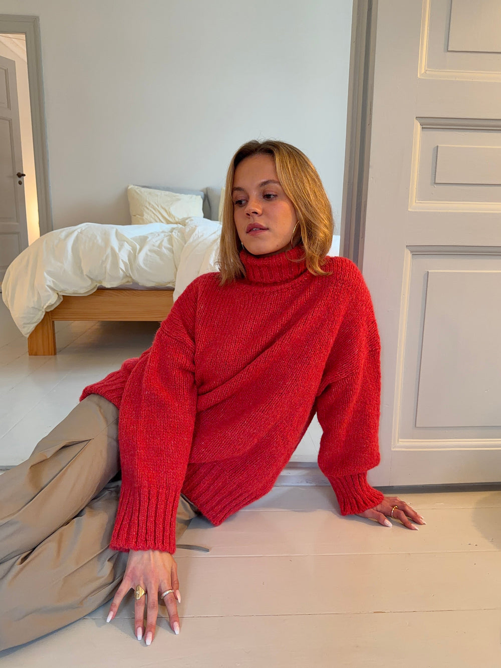 Valdamara oversized turtleneck - Rød