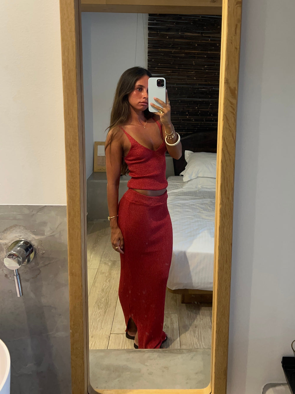 Malie glitter tank top - Red