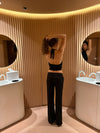 Frida halterneck top with open back - Black