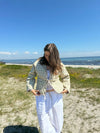 Alisa patterned quilted jacket - Green/beige