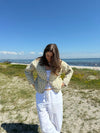 Alisa patterned quilted jacket - Green/beige